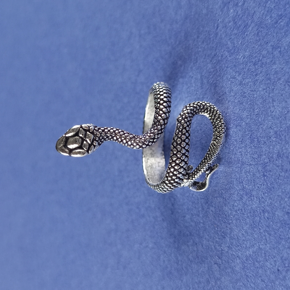 Twisting Snake Vintage-Style Heavy Metal Ring - Picture 2 of 5